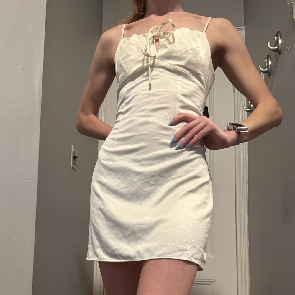 White silk Forever 21 dress